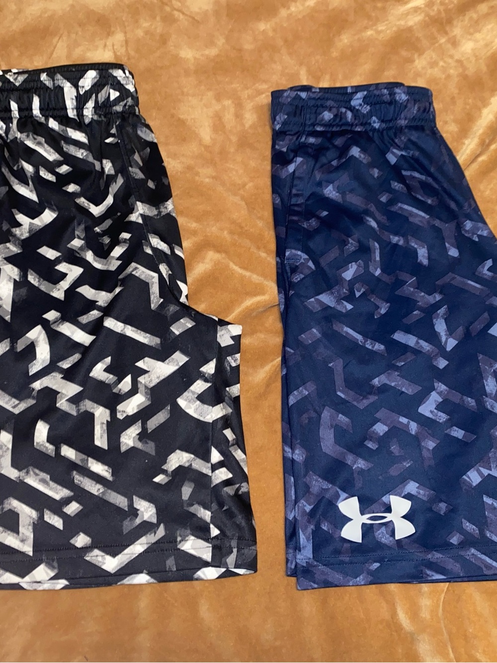 Under Armour Boys Black & Blue Graphic Athletic Shorts